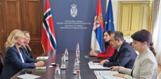 Министар-Дачић-са-новоименованом-амбасадорком-Краљевине-Норвешке